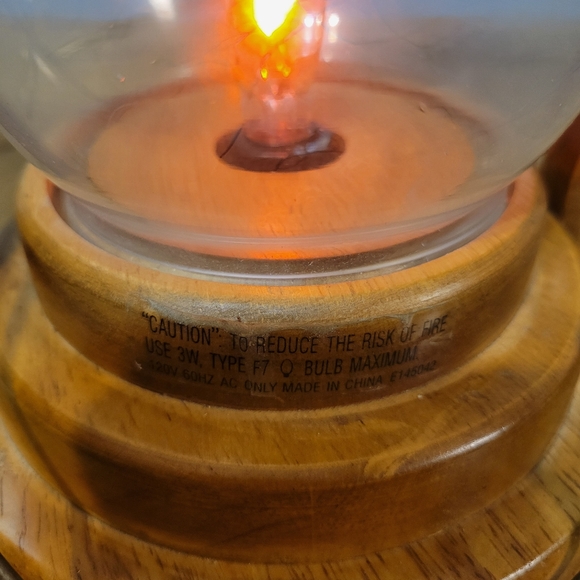 Rustic Wooden Electric Lantern With Glass Chimney And Flickering Light - Picture 8 of 8